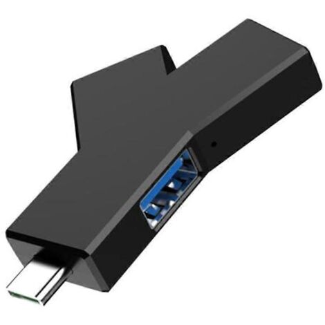 Hub USB 3.0 avec 3 ports USB 3.0 et 2.0 Type-C pour transfert de données, répartiteur en Y USB, station d'accueil de type C. (1/5)