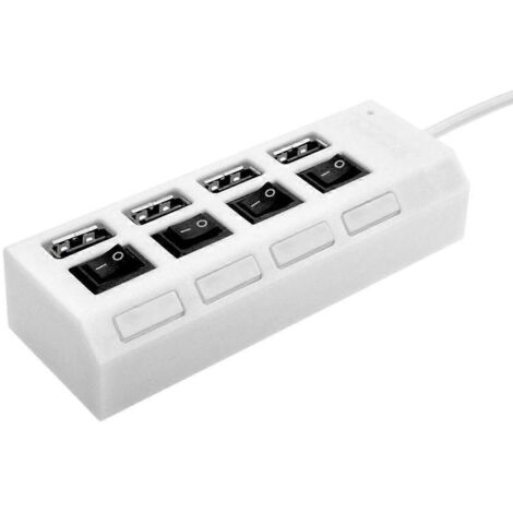 Hub USB 2.0 à 4 ports avec voyants LED, multi-ports USB pour PC Windows (1/5)