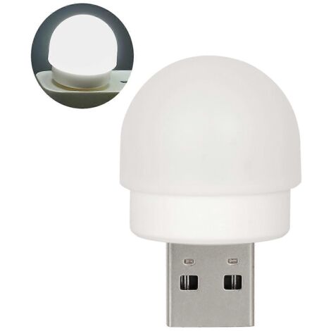 Veilleuse LED portable USB, mini ampoule à brancher, pour salle de bain ou chambre d'enfant (1/5)