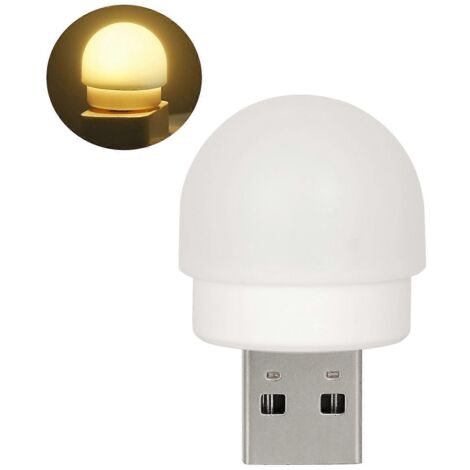 Veilleuse LED portable USB, mini ampoule à brancher, pour salle de bain ou chambre d'enfant (1/5)