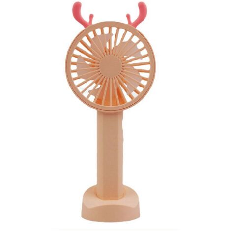 Ventilateur de bureau rechargeable à main avec socle, motif dessin animé, cadeau idéal pour la fête des enseignants (1/5)