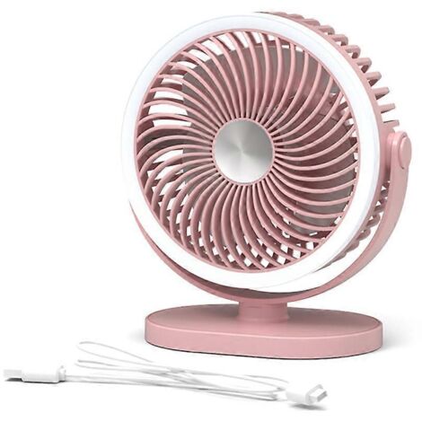 Ventilateur de bureau portable pour le camping, avec un flux d'air puissant et une interface de chargement USB. (1/5)