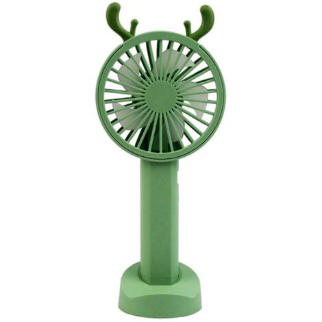 Ventilateur de bureau rechargeable à main avec socle, motif dessin animé, cadeau idéal pour la fête des enseignants (1/5)