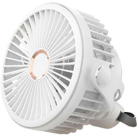 Ventilateur de bureau/suspension rechargeable USB 5000/10000 mAh pour voyages et ascensions en montagne - 10000 mAh - Blanc (1/5)