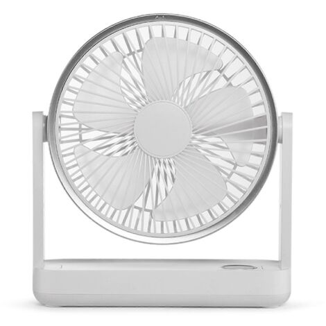 Ventilateur personnel 3600 mAh, rotation à 180°, petit ventilateur de bureau USB, 4 vitesses, affichage numérique (1/5)