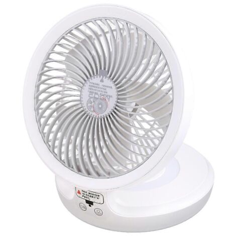 Ventilateur de bureau pliable à 4 vitesses, rechargeable par USB, avec lampe LED et oscillation à 120 degrés (1/5)