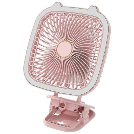 Petit ventilateur à pince, 3 vitesses, USB, lumière, flux d'air puissant, silencieux. (1/5)