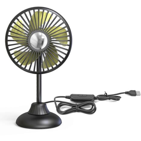 Ventilateur de camping d'été de 4,5 pouces, ventilateur de bureau rechargeable à 3 vitesses pour bibliothèque et dortoir (1/5)