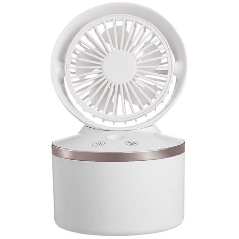 Ventilateur de bureau USB silencieux avec humidificateur intégré, mini ventilateur portable à 3 vitesses. (1/5)