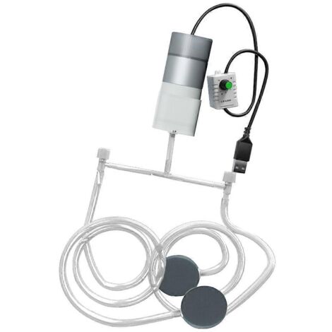 Pompes à air USB pour aquarium - Mini pompes à air portables USB pour aquarium - Double tête - Interrupteur de vitesse (1/5)