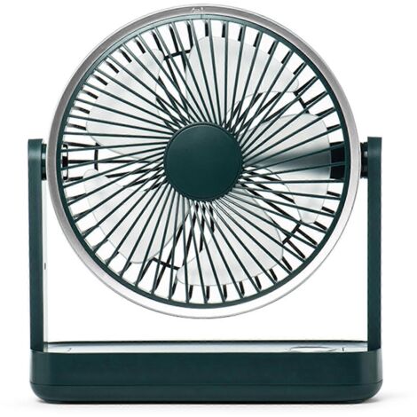 Ventilateur personnel 3600 mAh, rotation à 180°, petit ventilateur de bureau USB, 4 vitesses, affichage numérique (1/5)