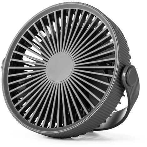 Ventilateur de camping portable rechargeable USB 2000 mAh avec trépied et lumière LED, pour bureau ou bureau. (1/5)