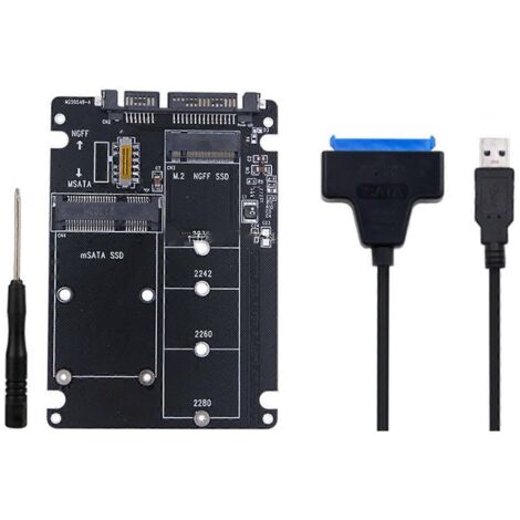 Pour carte adaptateur M.2 NGFF vers Sata, pour câble M.2 NGFF MSATA vers SSD SATA III 2,5" Dr-Type-A. (1/5)