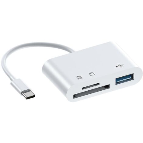 Lecteur de cartes TF/SD USB Type-C OTG 2.0, adaptateur hub micro USB pour téléphone et ordinateur (1/5)