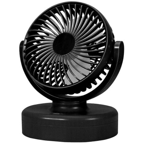 Mini ventilateur de voiture rechargeable par USB, 3 vitesses, pour voitures, camions et bus - 6000 mAh - Noir (1/5)
