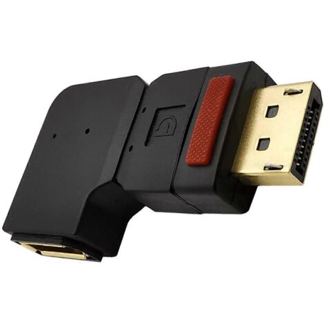 Adaptateur d'extension mâle vers femelle DisplayPort DP 60 Hz avec verrouillage, 1 pièce - Coude à droite (1/5)