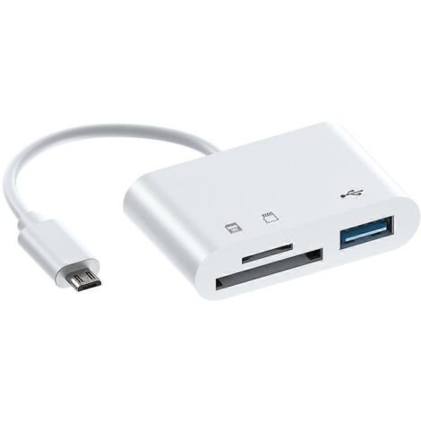 Lecteur de cartes TF/SD USB Type-C OTG 2.0, adaptateur hub micro USB pour téléphone et ordinateur (1/5)