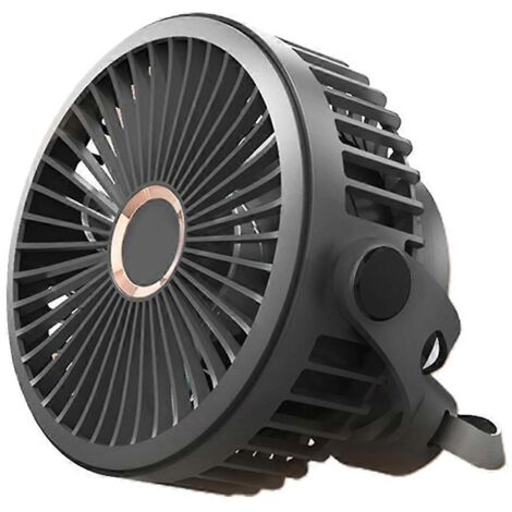 Ventilateur de bureau/suspension rechargeable USB 5000/10000 mAh pour voyages et escalade - Noir (1/5)