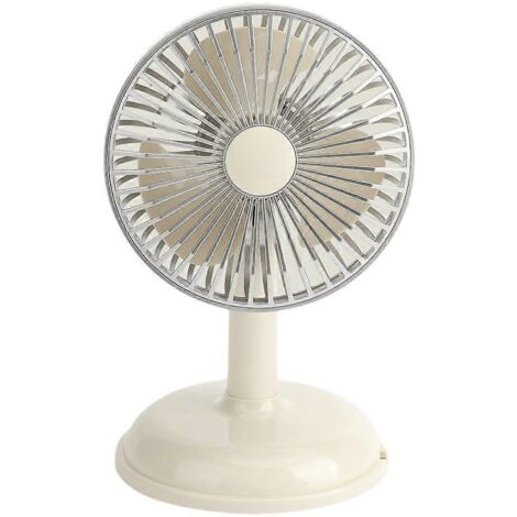Ventilateur de bureau USB style rétro, silencieux et portable, 2 vitesses, idéal pour bureau ou table. (1/5)
