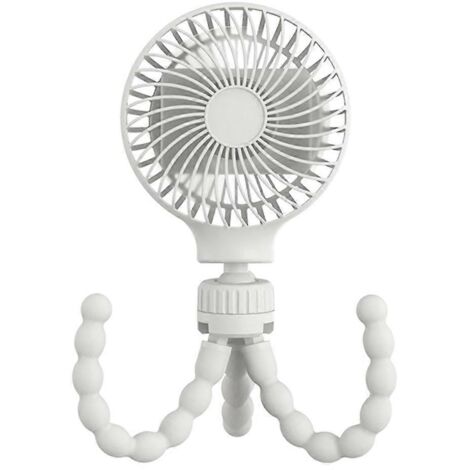 Ventilateur de bureau USB 4Levels Mini en forme de pieuvre avec trépied flexible 9V 4W - 3000 mAh - Blanc (1/5)