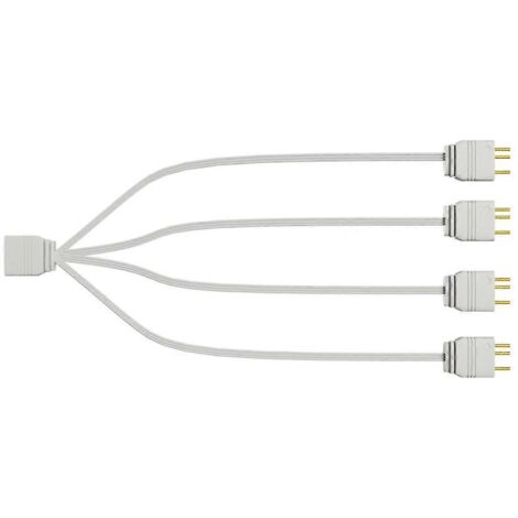 Câble répartiteur ARGB 5 V 3 broches 1 vers 3 / 1 vers 4 pour boîtier d'ordinateur, refroidisseur de processeur - Un vers quatre (1/5)