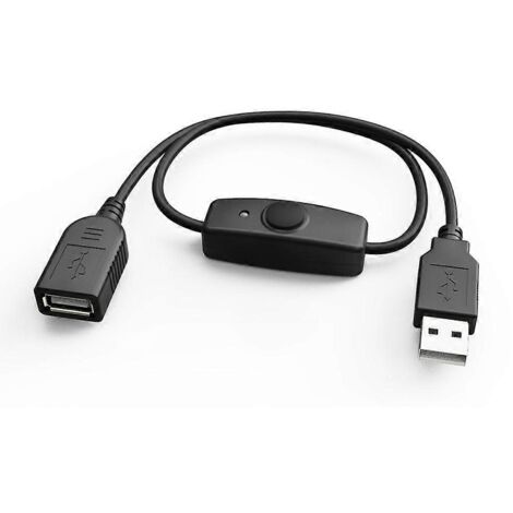 Rallonge adaptateur de câble USB avec interrupteur marche/arrêt - Alimentation et données améliorées - 50 cm (1/5)