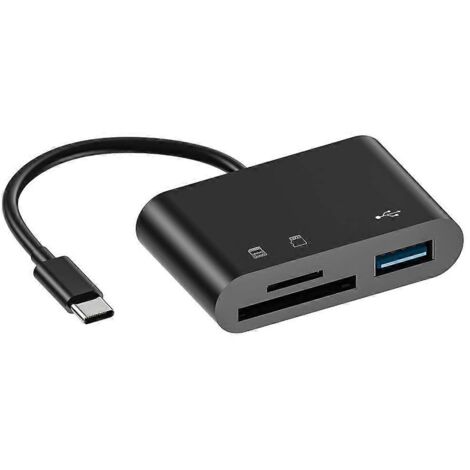 Lecteur de cartes TF/SD USB Type-C OTG 2.0, adaptateur hub micro USB pour téléphone et ordinateur (1/5)