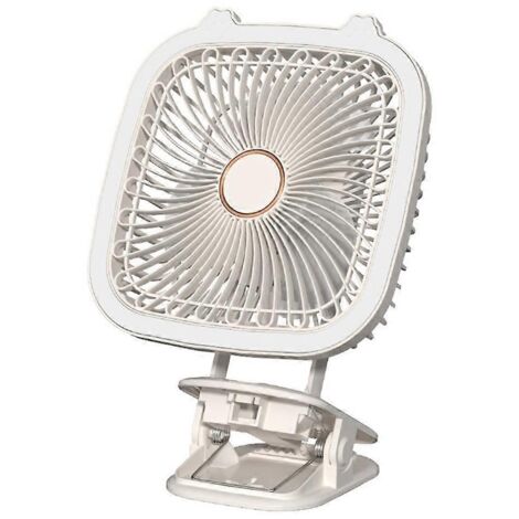Petit ventilateur à pince, 3 vitesses, USB, lumière, flux d'air puissant, silencieux. (1/5)