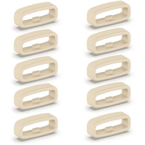 Anneau de fixation en silicone 18/20/22 mm, accessoire de rechange pour fixation de sangle - 22 mm - Beige (1/5)