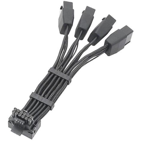 Câble PCI-E vers 16 broches (12+4) pour GPU RTX4090 et RTX4080 (18AWG, 3x8P et 4x8P) PCIE5.0 12VHPWR-C 4x8 broches.