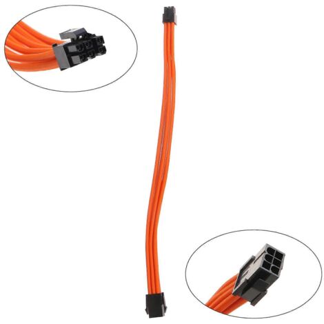 Kit d'extension de câble d'alimentation gainé, câble d'alimentation gainé sur mesure 18AWG-6PIN-Orange (1/5)