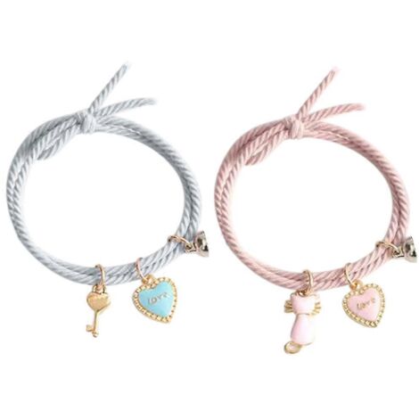 Élastique pour couples hétérosexuels, bracelet magnétique en alliage pour cheveux - C (1/5)