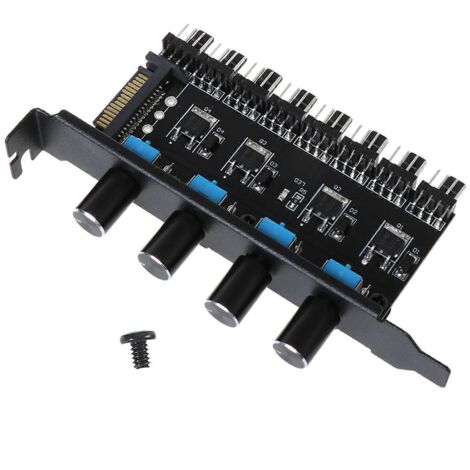 Adaptateur d'alimentation 1 vers 8, répartiteur 4 broches pour ventilateur de refroidissement PWM, alimentation 12 V - SATA (1/5)