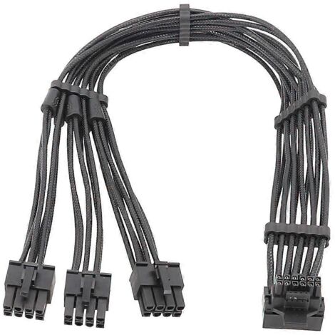 Câble 3x 4x 8 broches mâle vers 12VHPWR PCIE5.0 16 broches ATX3.0 pour cartes graphiques RTX40 - 70 cm 3X8PLB