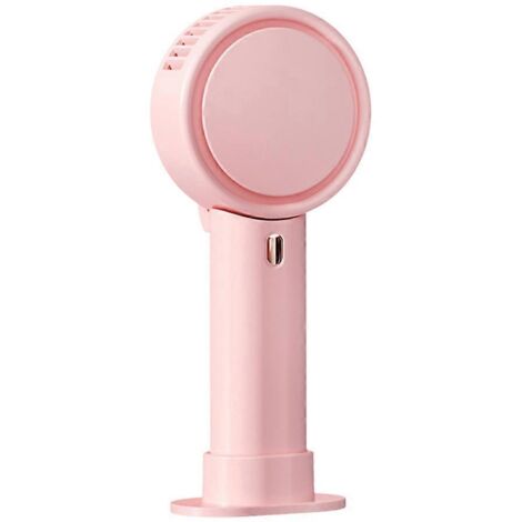 Mini ventilateur portable personnel rechargeable par USB avec lumière LED - 2000 mAh - Rose (1/5)