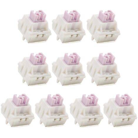 10/4 pièces JWICK Interrupteur violet lait 5 broches 67 g Interrupteur linéaire RGB inférieur Ressort doré-10- (1/5)