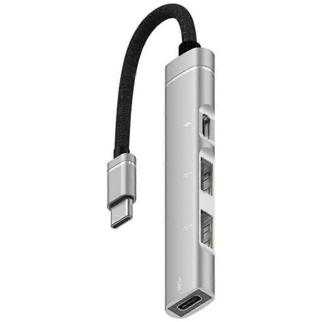 Hub USB-C haute vitesse : améliore l’efficacité du transfert de données. Boîtier en alliage d’aluminium. (1/5)