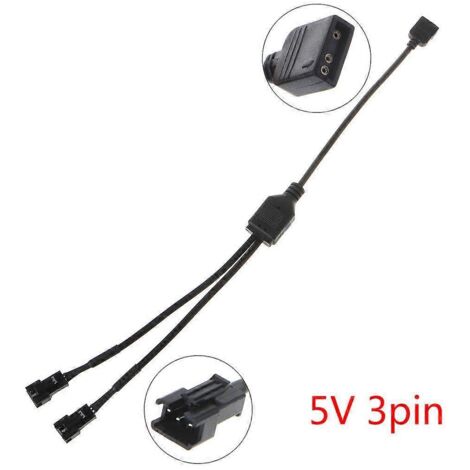 Câble multiconnecteurs pour carte mère PC 5V 3 broches 12V 4 broches vers prise pour ventilateur AURA RGB - 2 (1/5)