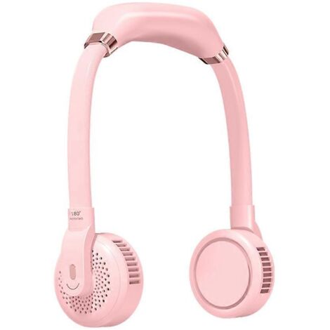 Ventilateur portable, ventilateur rafraîchissant, ventilateur suspendu, 3 vitesses, 2000/4000 mAh, mains libres, rose (1/5)