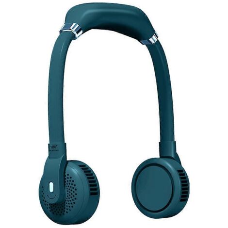 Ventilateur portable, ventilateur rafraîchissant, ventilateur suspendu, 3 vitesses, 2000/4000 mAh, mains libres, ventilateur de cou - 4000 mAh - Vert (1/5)