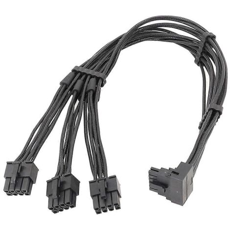Câble 3x 4x 8 broches mâle vers 12VHPWR PCIE5.0 16 broches ATX3.0 pour cartes graphiques RTX40 - 70 cm 3X8PLA- (1/5)