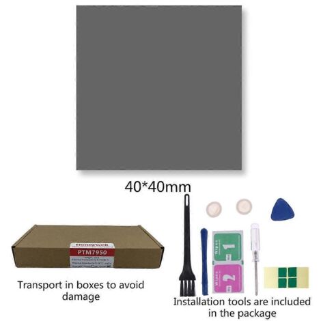 Honeywell - Pad thermique, pâte thermique en silicone à changement de phase pour ordinateur portable, pâte pour processeur et carte graphique 0-4040 mm (1/5)