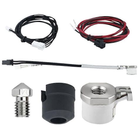 Buse chauffante en cuivre CHC Hotend pour imprimante 3D V6 avec résistance en céramique et thermistance 104NT (lot de 2). (1/5)