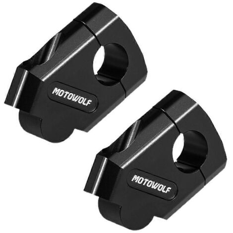 Paire de rehausseurs de guidon avec fixation pour guidon, 22 mm et 28 mm, pour moto tout-terrain - MDL3517 - Noir (1/5)