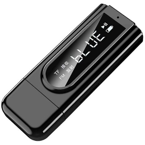 Émetteur-récepteur sans fil USB BT5.0 Mini stéréo avec adaptateur AUX+FM et écran LCD (1/5)