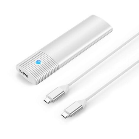 Boîtier pour disque dur SATA M.2 NVMe USB 3.2 10 Gbit/s compatible UASP 2 - Blanc (1/5)