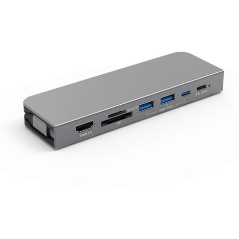 Hub USB-C Blueendless 6 en 1 : compatible HDMI 2.0, PD100, LAN 1000 Mbit/s, SD, USB 3.1 10 Gbit/s – 7 en 1 (1/5)