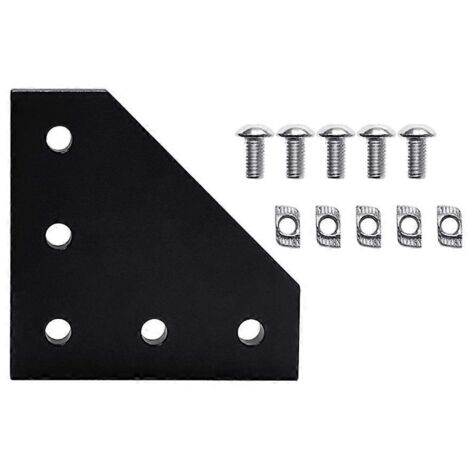 Plaque de jonction T/L à 5 trous, équerre d'angle, bande de connexion pour profilé en L 2020-L (1/5)