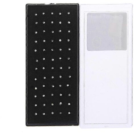 Piercing nez en cristal, acier inoxydable, lot de 60 pièces, unisexe (1/5)