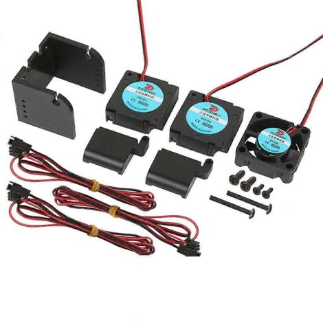 Kit de supports pour ventilateur d'extrudeuse de tête d'impression 3D, conduit d'air, soufflerie TurboFan - Support de ventilateur 24 V avec câble de 1 m (1/5)